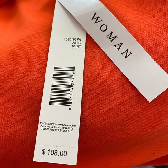 Tahari Women’s Orange Floral Dress Sz 18W NWT - Picture 3 of 5